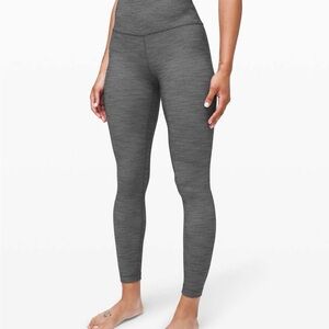 Women’s Lululemon Align Pant II 25 Mini Heathered Herringbone Black White 8